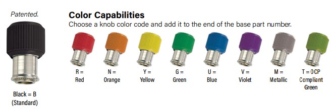 PF11シリーズ色付き_プラスチックキャップ_ノブキャプティブパネルスクリュー