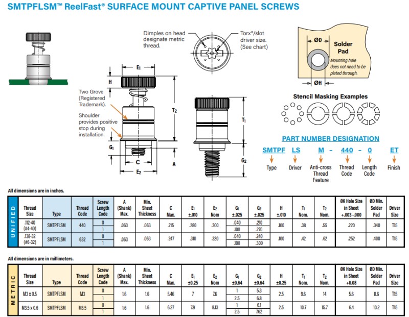 SMT基板実装ファスナー 