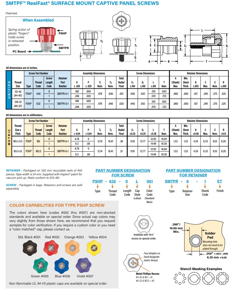 SMT基板実装ファスナー 